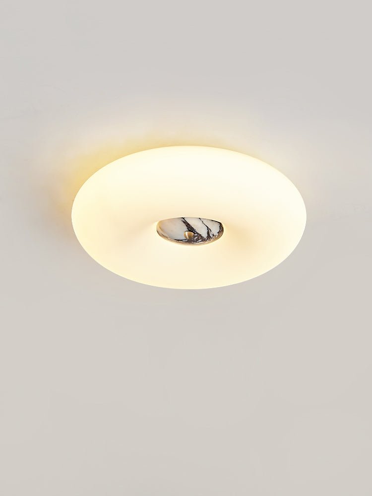 Solis Ring Ceiling Light in Natural Travertine | Modern Flush Mount LED