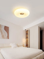 Solis Ring Ceiling Light in Natural Travertine | Modern Flush Mount LED