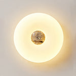 Solis Ring Ceiling Light in Natural Travertine | Modern Flush Mount LED