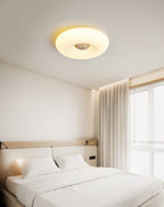 Solis Ring Ceiling Light in Natural Travertine | Modern Flush Mount LED