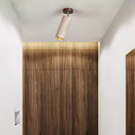 Solis Stone Spotlight in Travertine and Walnut Wood