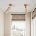 Solis Stone Spotlight in Travertine and Walnut Wood