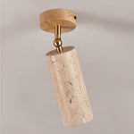 Solis Stone Spotlight in Travertine and Walnut Wood