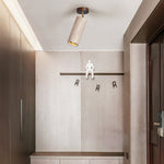 Solis Stone Spotlight in Travertine and Walnut Wood