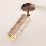 Solis Stone Spotlight in Travertine and Walnut Wood