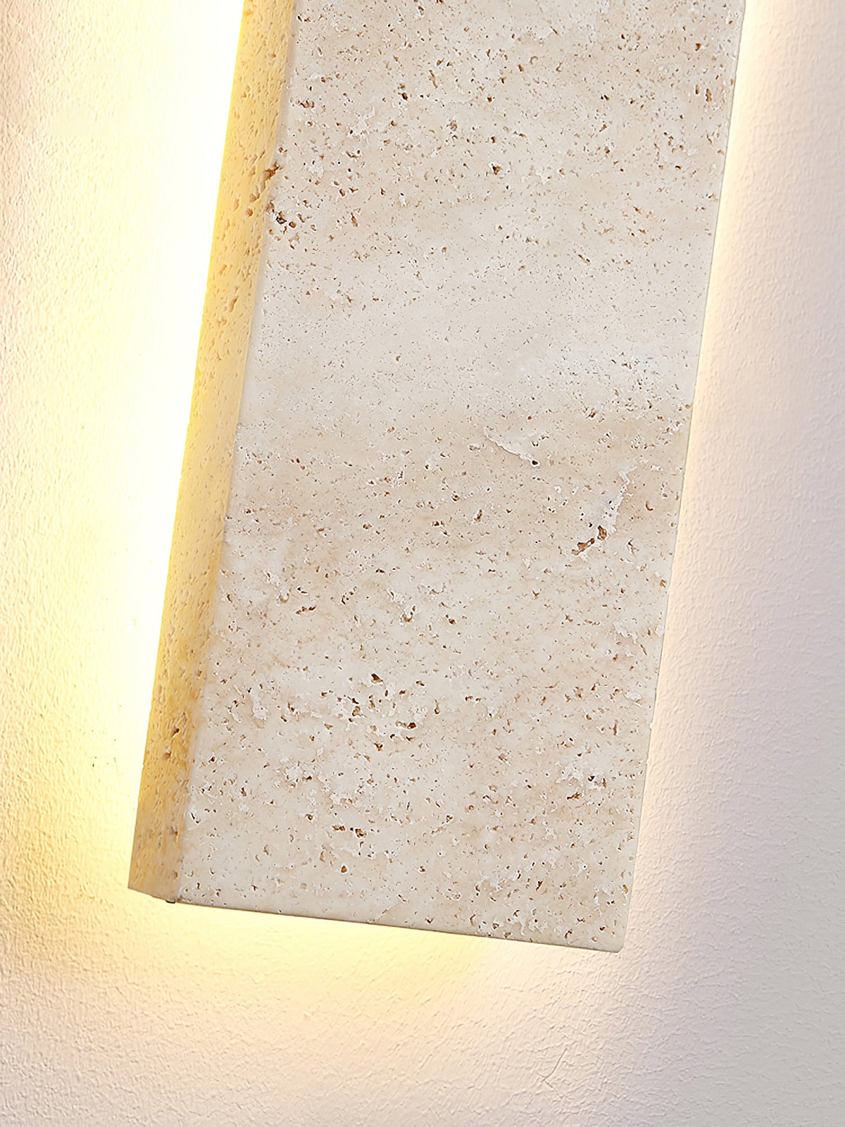 Solis Stone Wall Light in Travertine – Modern LED Wall Sconce