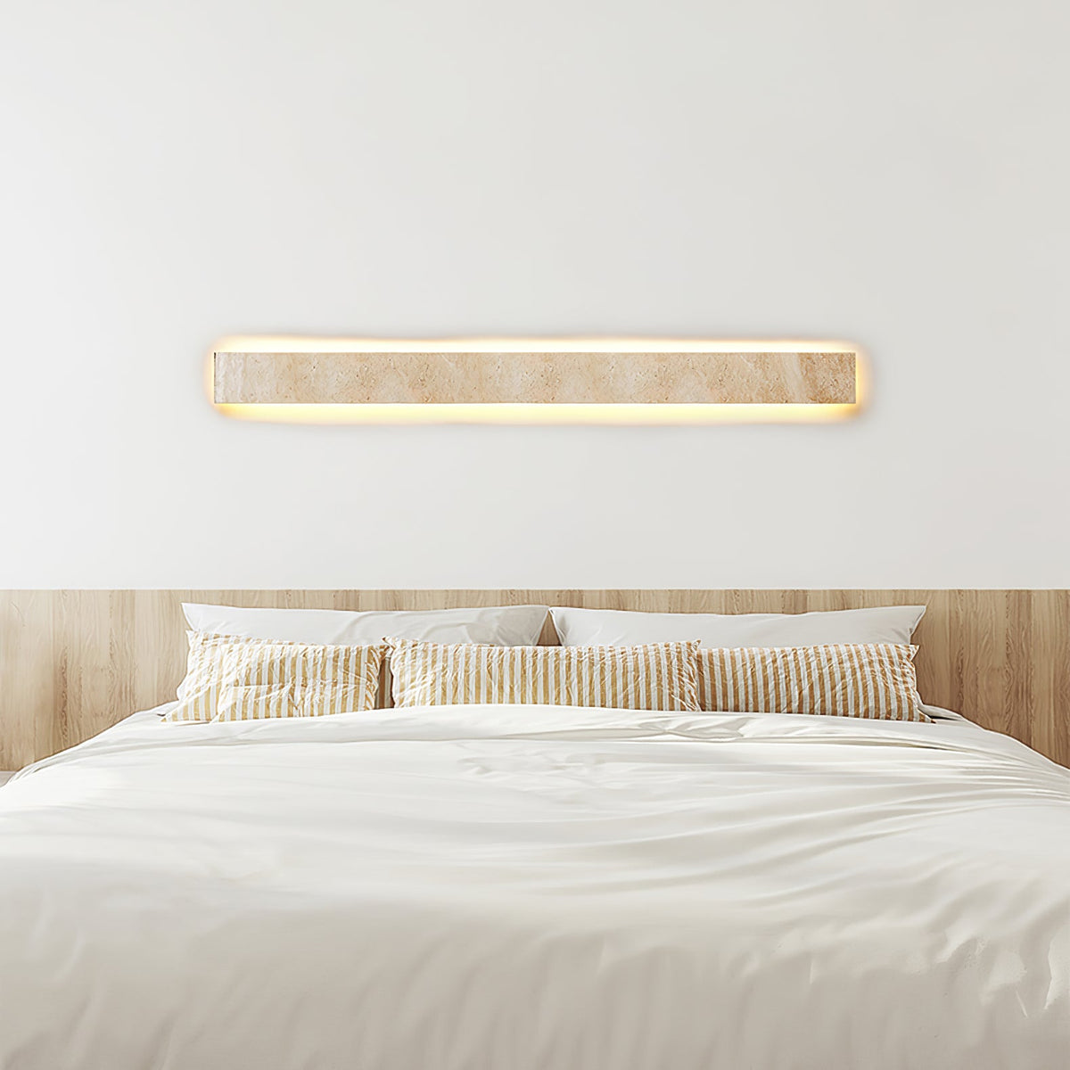 Solis Stone Wall Light in Travertine – Modern LED Wall Sconce