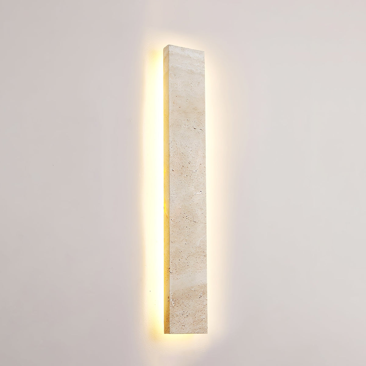 Solis Stone Wall Light in Travertine – Modern LED Wall Sconce