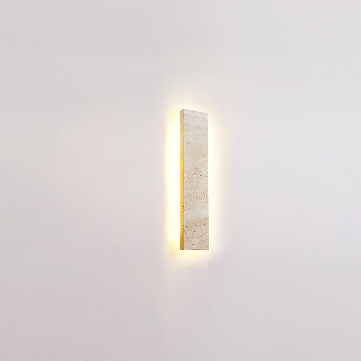 Solis Stone Wall Light in Travertine – Modern LED Wall Sconce
