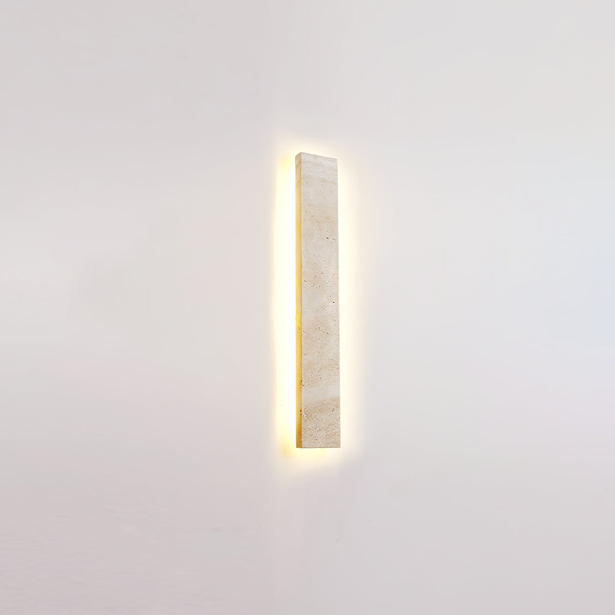 Solis Stone Wall Light in Travertine – Modern LED Wall Sconce
