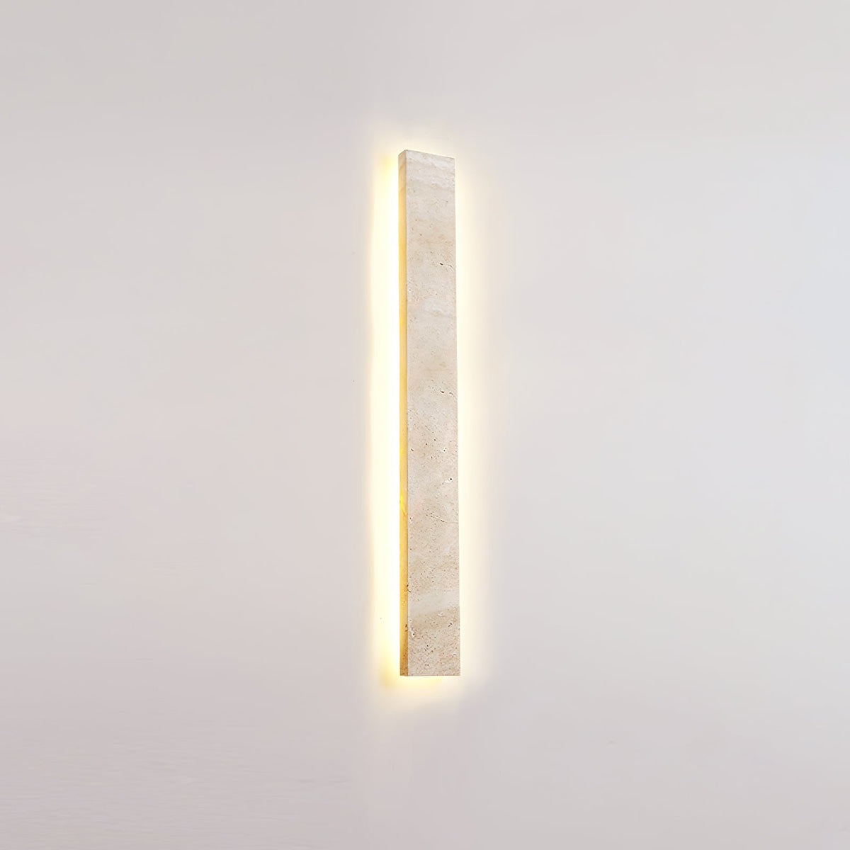 Solis Stone Wall Light in Travertine – Modern LED Wall Sconce
