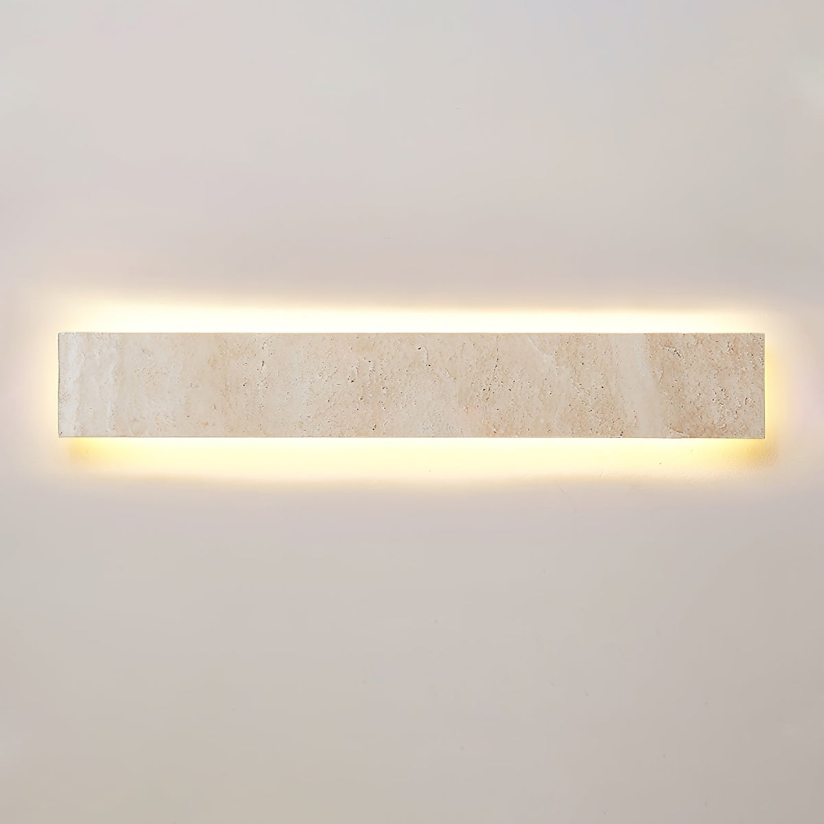 Solis Stone Wall Light in Travertine – Modern LED Wall Sconce