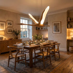 Solitude Crane Pendant Light – Modern Wood LED Chandelier