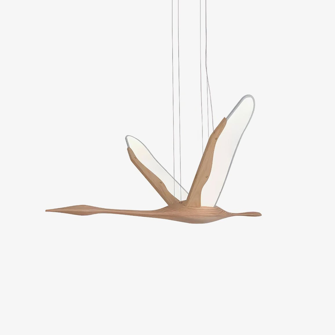 Solitude Crane Pendant Light – Modern Wood LED Chandelier