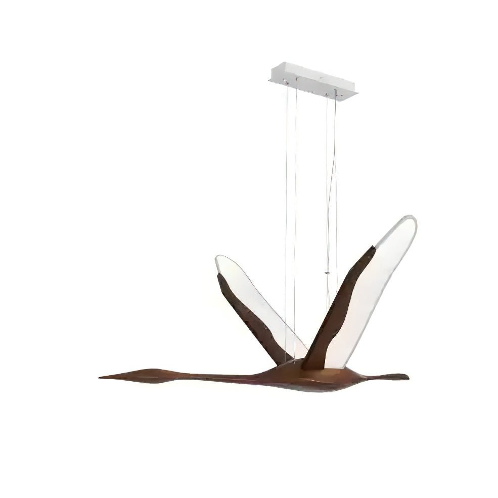 Solitude Crane Pendant Light – Modern Wood LED Chandelier