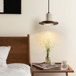 Solstice Core Travertine Pendant Light with Walnut Accent