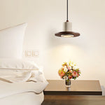 Solstice Core Travertine Pendant Light with Walnut Accent