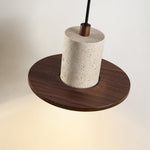 Solstice Core Travertine Pendant Light with Walnut Accent