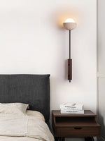 Solstice Linea Wall Sconce in Travertine and Walnut