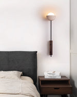Solstice Linea Wall Sconce in Travertine and Walnut