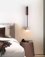 Solstice Linea Wall Sconce in Travertine and Walnut