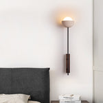 Solstice Linea Wall Sconce in Travertine and Walnut