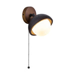 Solstice Pivot Wall Sconce in Black Travertine and Walnut