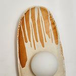Solstice Swirl Ceramic Wall Sconce with Glowing Orb