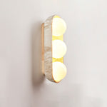 Solstice Trio Wall Sconce in Travertine and Wood – Modern Ambient Lighting