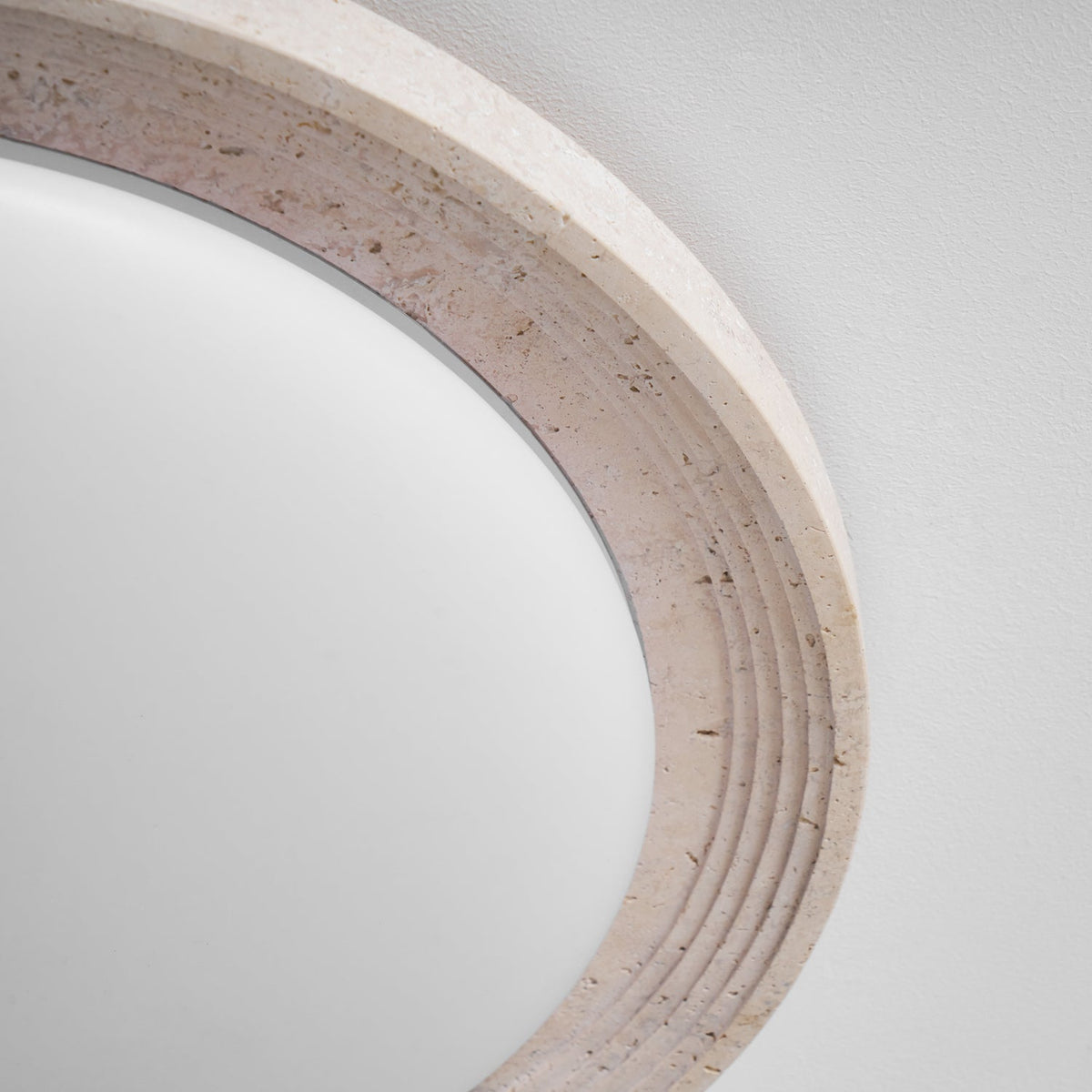Soluna Ceiling Light in Natural Travertine – Modern Flush Mount LED