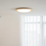 Soluna Ceiling Light in Natural Travertine – Modern Flush Mount LED