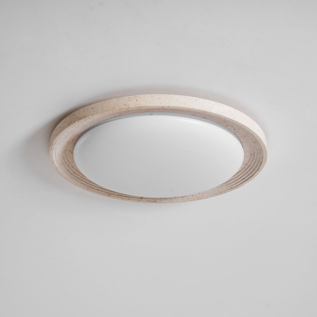 Soluna Ceiling Light in Natural Travertine – Modern Flush Mount LED