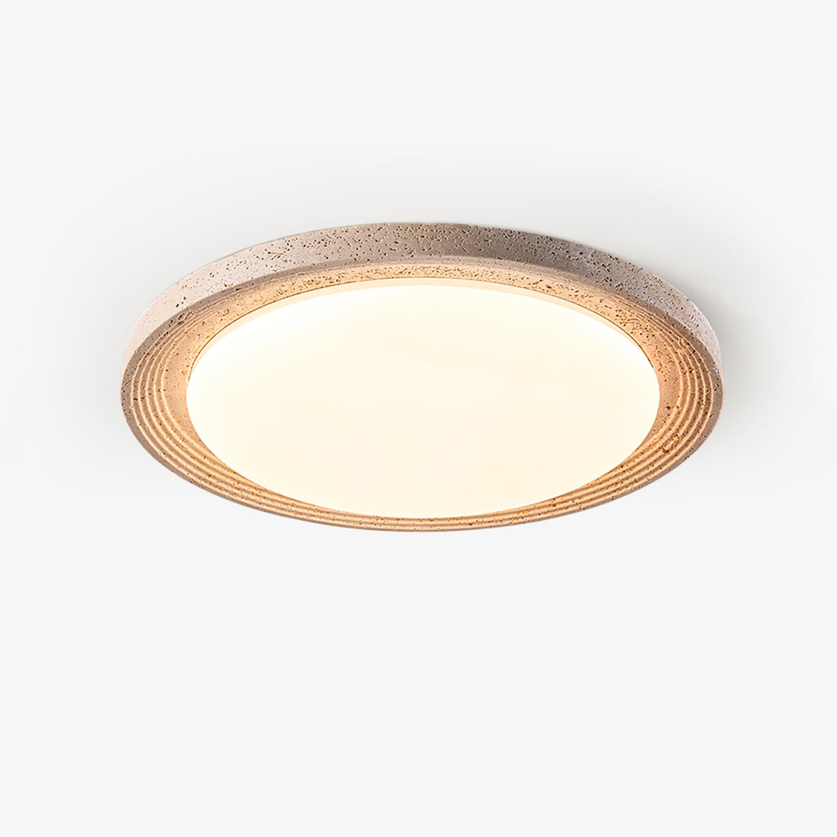 Soluna Ceiling Light in Natural Travertine – Modern Flush Mount LED