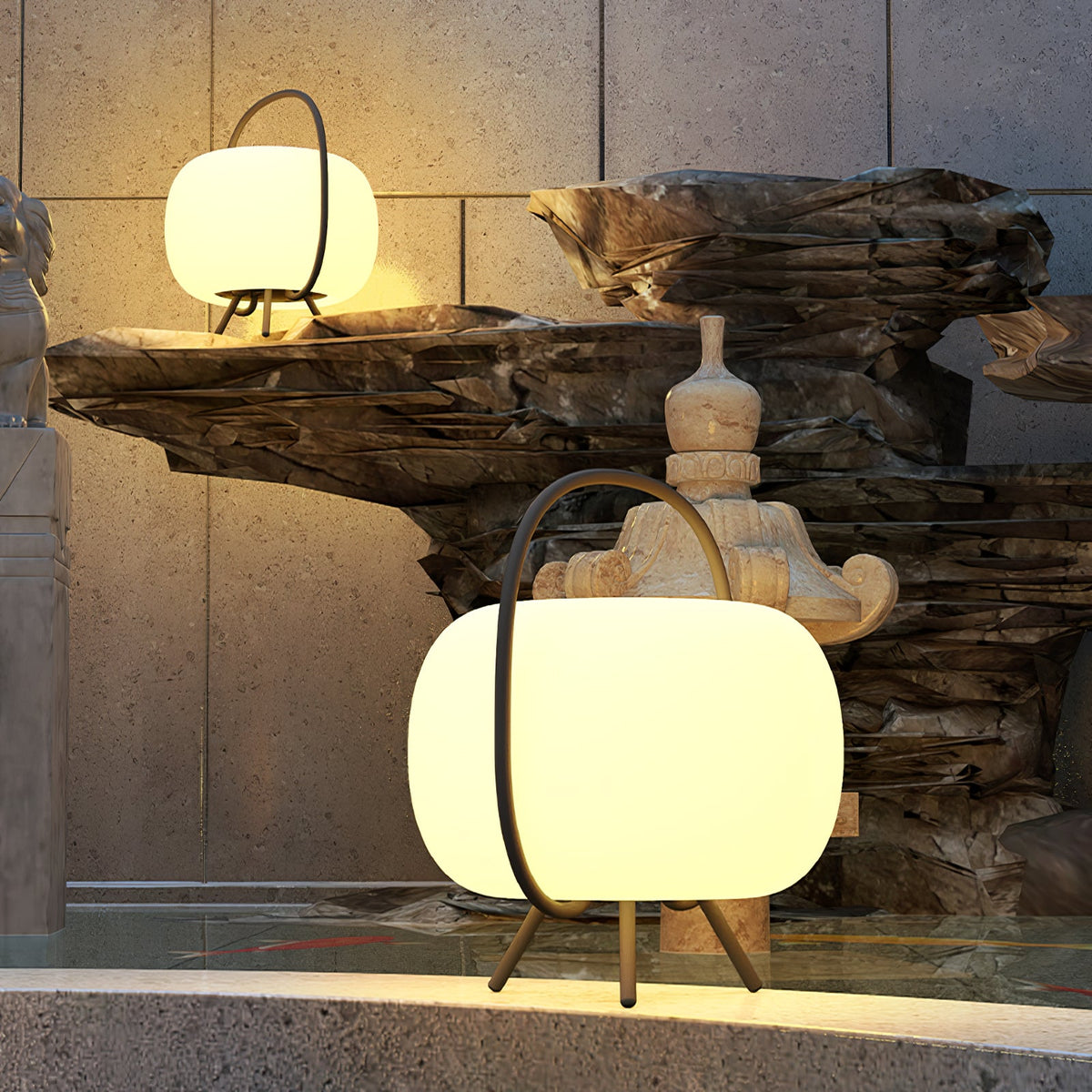 Soluna Pod Solar-Powered Outdoor Lantern with Ambient LED Glow