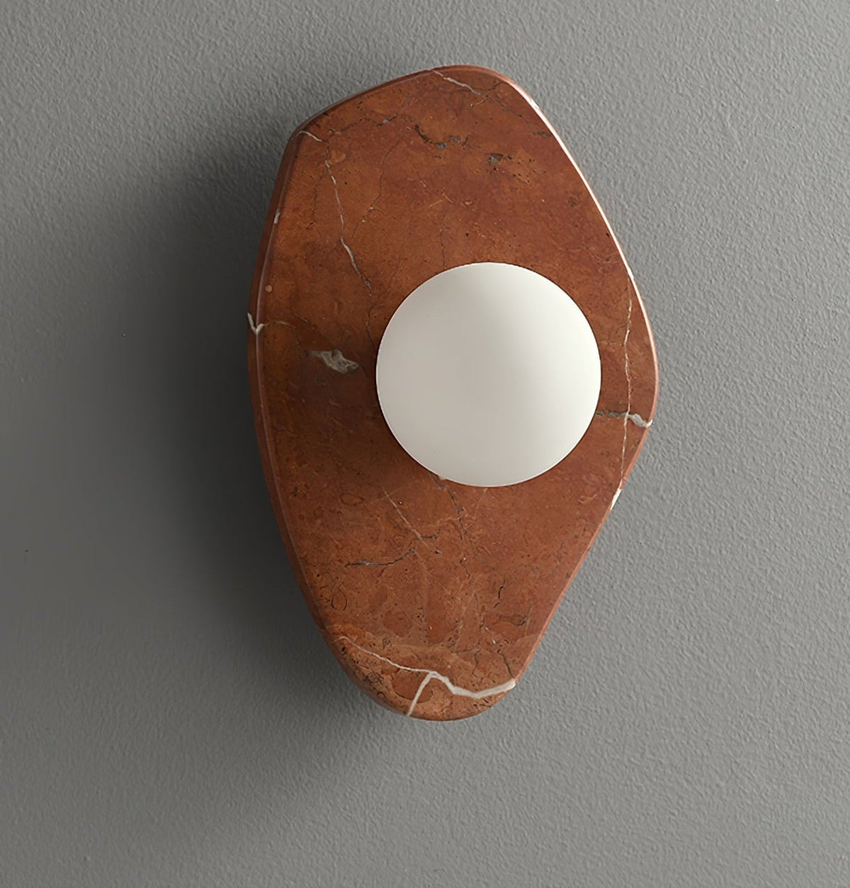 Soluna Stone Wall Sconce in Natural Marble with Warm Glow