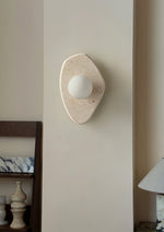 Soluna Stone Wall Sconce in Natural Marble with Warm Glow