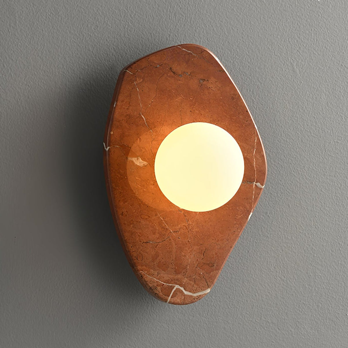 Soluna Stone Wall Sconce in Natural Marble with Warm Glow
