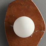 Soluna Stone Wall Sconce in Natural Marble with Warm Glow