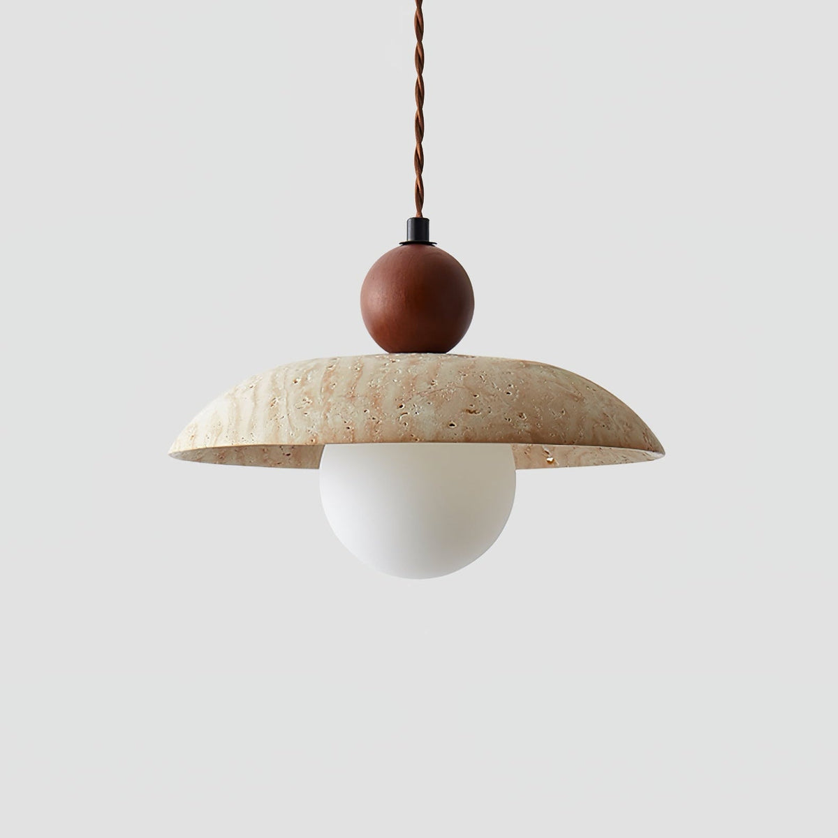 Soluna Travertine Pendant Light – Handcrafted Natural Stone Hanging Lamp