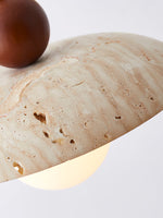 Soluna Travertine Pendant Light – Handcrafted Natural Stone Hanging Lamp