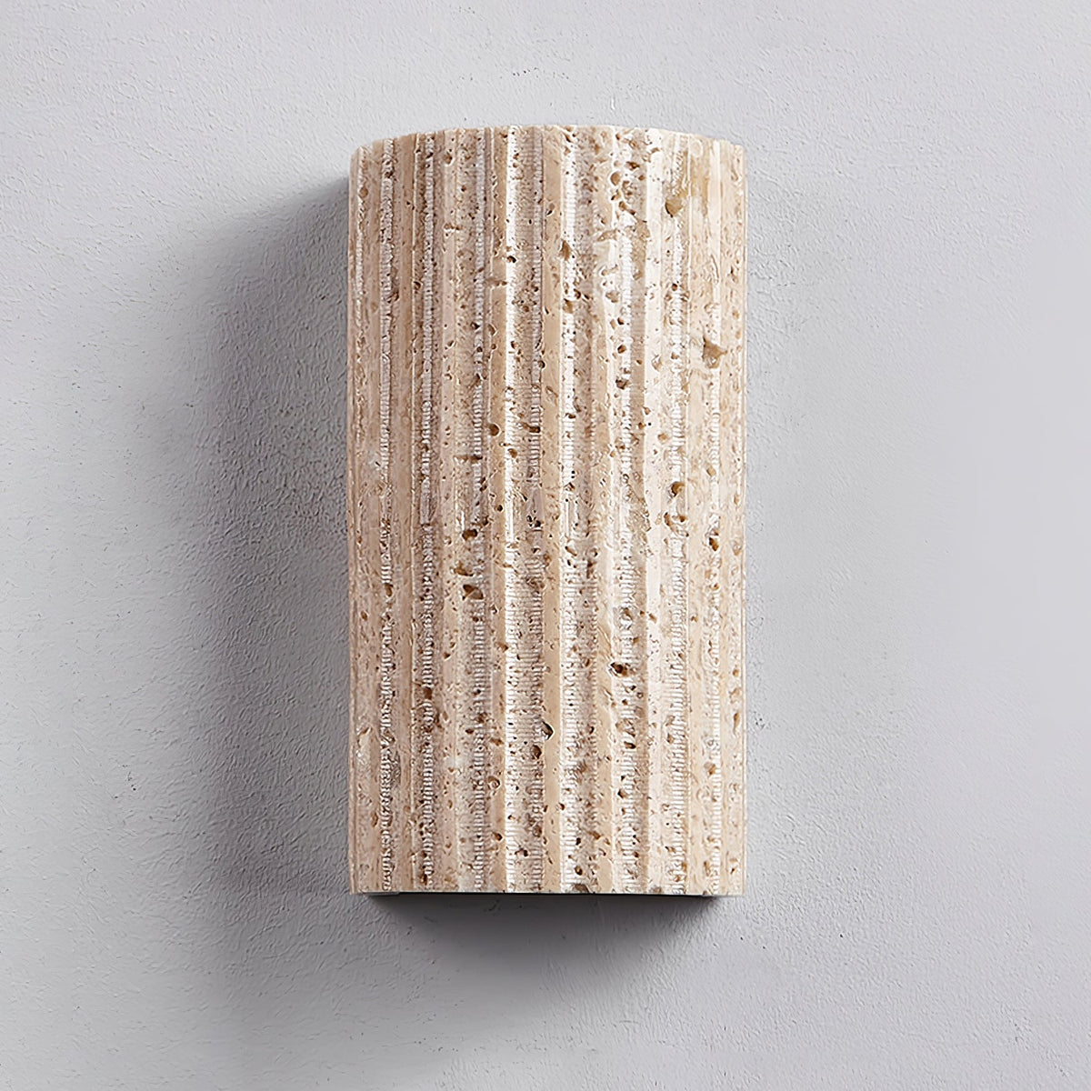 Solunar Veil Wall Sconce — Fluted Travertine LED Wall Light