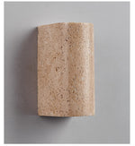 Solunar Veil Wall Sconce — Fluted Travertine LED Wall Light