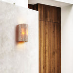 Solunar Veil Wall Sconce — Fluted Travertine LED Wall Light
