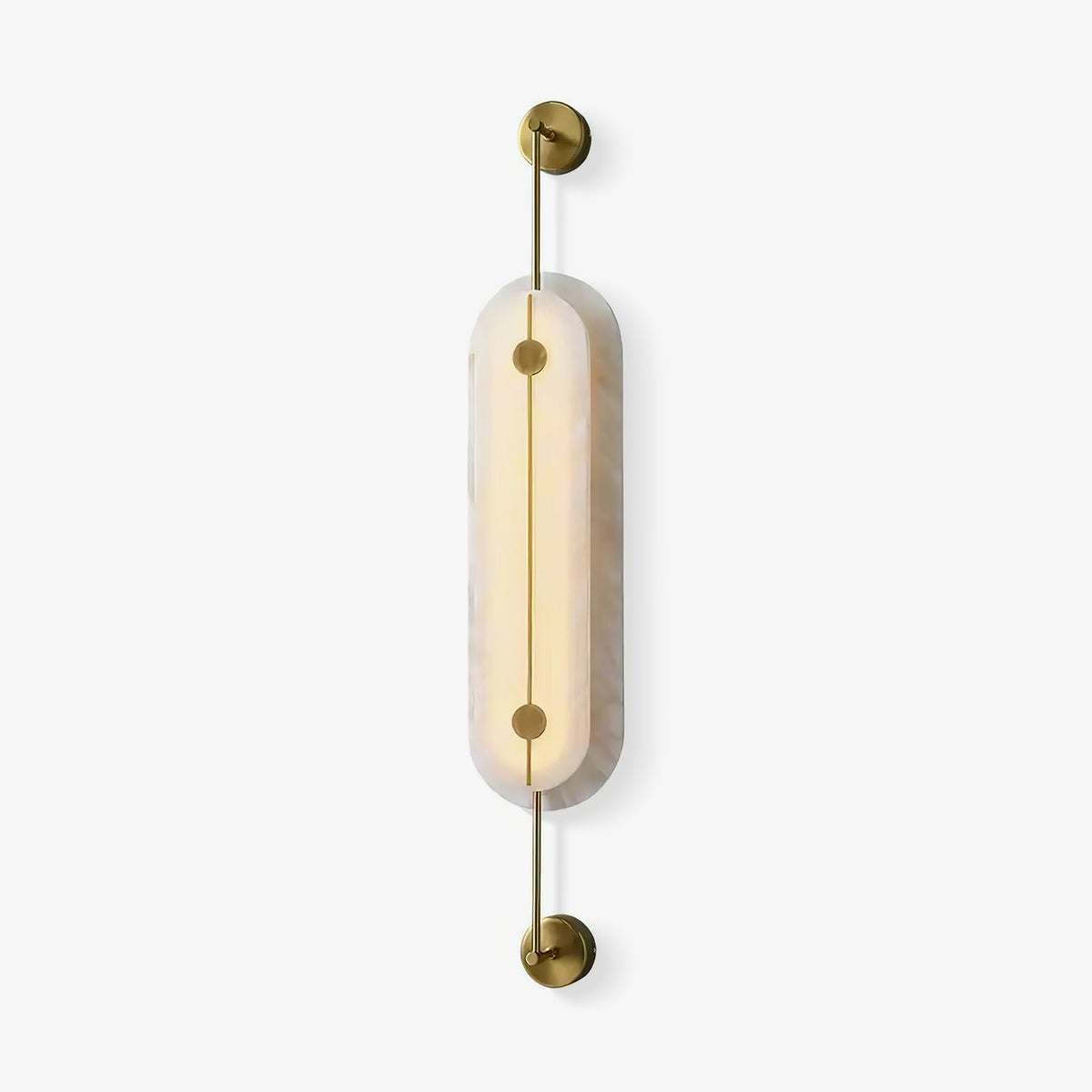 Solvane Alabaster Wall Sconce – Modern Brass LED Wall Light