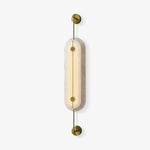 Solvane Alabaster Wall Sconce – Modern Brass LED Wall Light