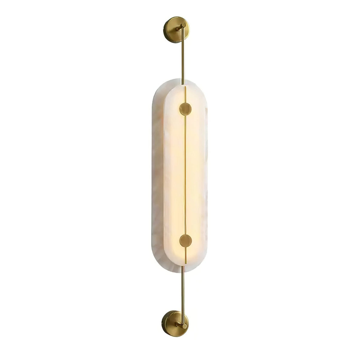 Solvane Alabaster Wall Sconce – Modern Brass LED Wall Light