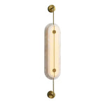 Solvane Alabaster Wall Sconce – Modern Brass LED Wall Light