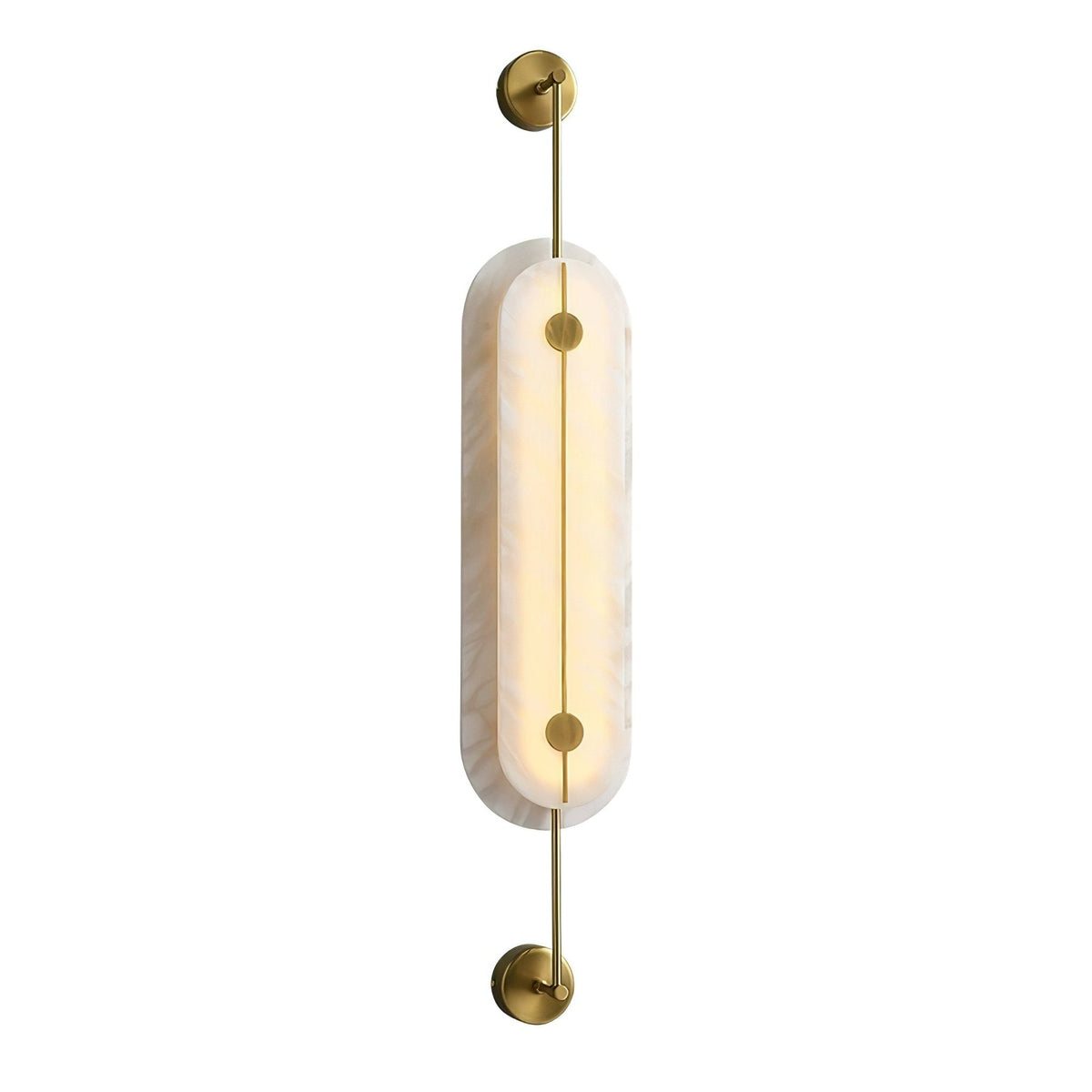 Solvane Alabaster Wall Sconce – Modern Brass LED Wall Light