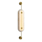Solvane Alabaster Wall Sconce – Modern Brass LED Wall Light