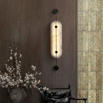 Solvane Alabaster Wall Sconce – Modern Brass LED Wall Light